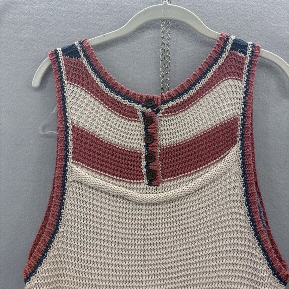 POL Sweater Sleeveless Tank Women’s Sz Large Color Block Stripped, Lightweight - Picture 3 of 8